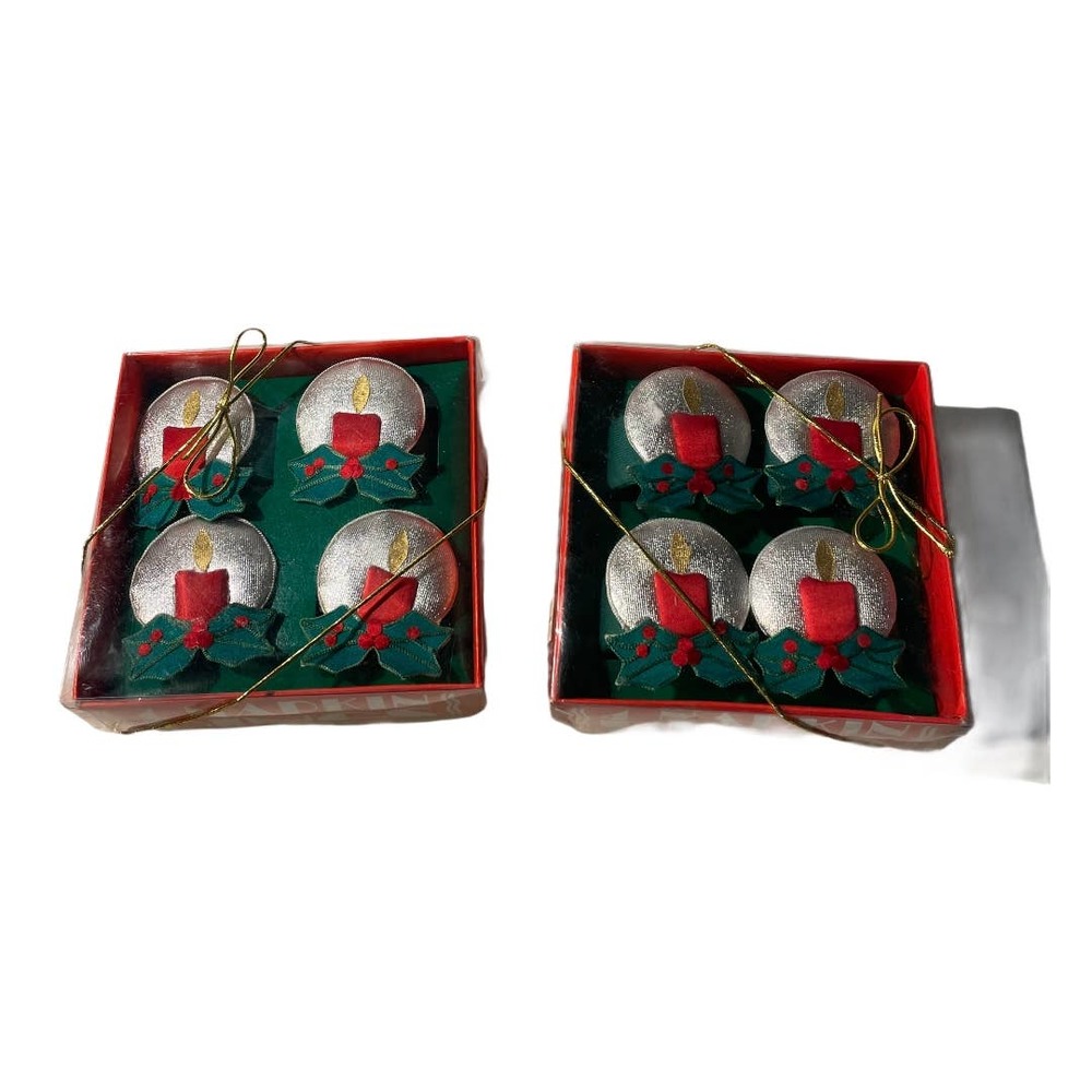 8 Holiday Candle Light Napkin Ring Holders